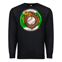 Black baseball with sunflower round earrings Premium Sweatshirt - BundleAndBundleShop