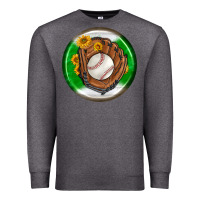 Charcoal Heather baseball with sunflower round earrings Premium Sweatshirt - BundleAndBundleShop