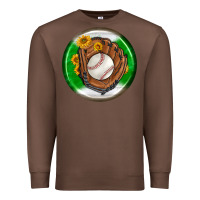 Chestnut baseball with sunflower round earrings Premium Sweatshirt - BundleAndBundleShop