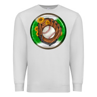Dove Grey baseball with sunflower round earrings Premium Sweatshirt - BundleAndBundleShop