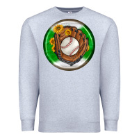 Heather Grey baseball with sunflower round earrings Premium Sweatshirt - BundleAndBundleShop
