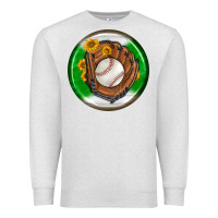Oatmeal Heather baseball with sunflower round earrings Premium Sweatshirt - BundleAndBundleShop