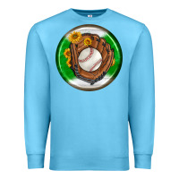 Ocean Blue baseball with sunflower round earrings Premium Sweatshirt - BundleAndBundleShop