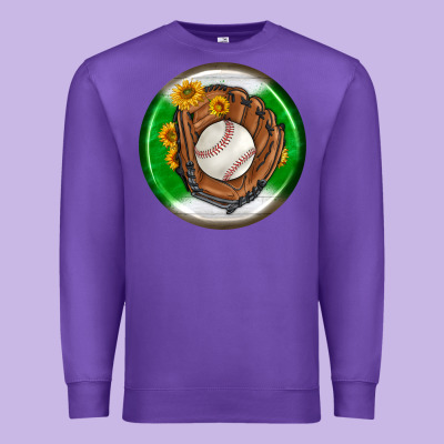 Baseball With Sunflower Round Earrings Premium Sweatshirt Designed By Bundleandbundleshop