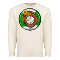 Sandshell baseball with sunflower round earrings Premium Sweatshirt - BundleAndBundleShop