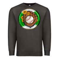Smoke baseball with sunflower round earrings Premium Sweatshirt - BundleAndBundleShop