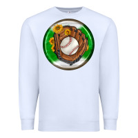 White baseball with sunflower round earrings Premium Sweatshirt - BundleAndBundleShop