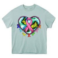Arona heart earth and cancer ribbon Heavy Core Tee - AdoDesignShop