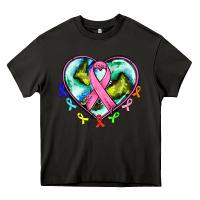 Asphalt heart earth and cancer ribbon Heavy Core Tee - AdoDesignShop