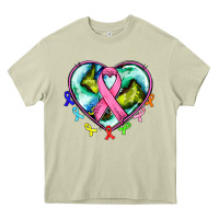 Mossy heart earth and cancer ribbon Heavy Core Tee - AdoDesignShop