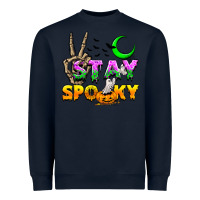 Navy Stay spooky Heavyweight Sweatshirt - NancyCooperArtShop