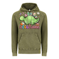 Vintage Olive easter stegosaurus delight Vintage Hoodie - LillyAllenDesigns