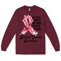 Burgundy in this family fights alone breast cancer awareness Long Sleeve Tee - Bettercallsaul