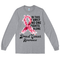 Heather Grey in this family fights alone breast cancer awareness Long Sleeve Tee - Bettercallsaul