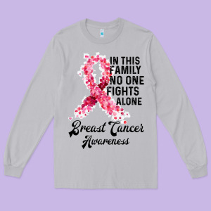 In This Family Fights Alone Breast Cancer Awareness Long Sleeve Tee Designed By Bettercallsaul