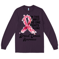 Plum in this family fights alone breast cancer awareness Long Sleeve Tee - Bettercallsaul