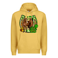 Antique Gold St. Patrick's Day horse horseshoe Premium Hoodie - OliviaCreatesArt