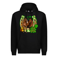 Black St. Patrick's Day horse horseshoe Premium Hoodie - OliviaCreatesArt