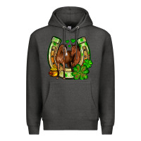 Charcoal Heather St. Patrick's Day horse horseshoe Premium Hoodie - OliviaCreatesArt