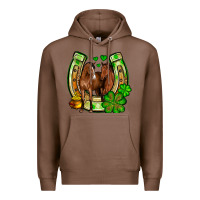 Chestnut St. Patrick's Day horse horseshoe Premium Hoodie - OliviaCreatesArt