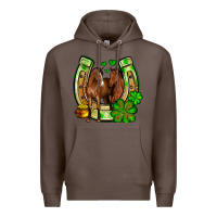 Coffee St. Patrick's Day horse horseshoe Premium Hoodie - OliviaCreatesArt