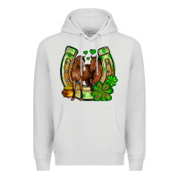 Dove Grey St. Patrick's Day horse horseshoe Premium Hoodie - OliviaCreatesArt