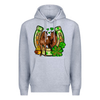 Heather Grey St. Patrick's Day horse horseshoe Premium Hoodie - OliviaCreatesArt