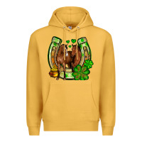 Mustard St. Patrick's Day horse horseshoe Premium Hoodie - OliviaCreatesArt
