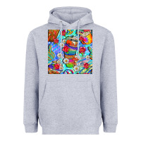 Heather Grey hippie coffee cups and flowers and peace seamless pattern bbs Heavyweight Hoodie - BundleAndBundleShop
