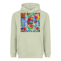 Matcha hippie coffee cups and flowers and peace seamless pattern bbs Heavyweight Hoodie - BundleAndBundleShop