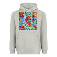 Moon Dust hippie coffee cups and flowers and peace seamless pattern bbs Heavyweight Hoodie - BundleAndBundleShop