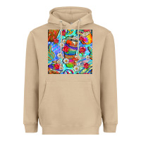 Mushroom hippie coffee cups and flowers and peace seamless pattern bbs Heavyweight Hoodie - BundleAndBundleShop