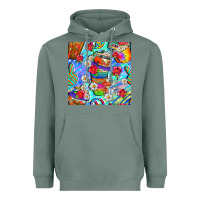 Sage hippie coffee cups and flowers and peace seamless pattern bbs Heavyweight Hoodie - BundleAndBundleShop