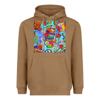 Toasted Coconut hippie coffee cups and flowers and peace seamless pattern bbs Heavyweight Hoodie - BundleAndBundleShop