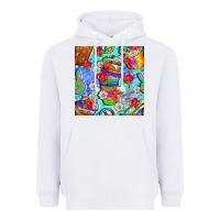 White hippie coffee cups and flowers and peace seamless pattern bbs Heavyweight Hoodie - BundleAndBundleShop
