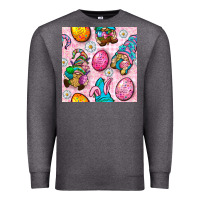 Charcoal Heather Easter Gnomies Seamless Pattern Premium Sweatshirt - BundleAndBundleShop