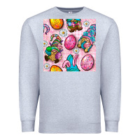 Heather Grey Easter Gnomies Seamless Pattern Premium Sweatshirt - BundleAndBundleShop