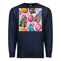 Navy Easter Gnomies Seamless Pattern Premium Sweatshirt - BundleAndBundleShop