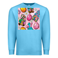 Ocean Blue Easter Gnomies Seamless Pattern Premium Sweatshirt - BundleAndBundleShop