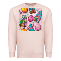 Pale Pink Easter Gnomies Seamless Pattern Premium Sweatshirt - BundleAndBundleShop