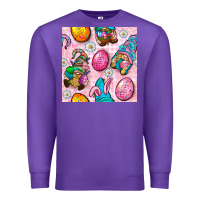 Purple Easter Gnomies Seamless Pattern Premium Sweatshirt - BundleAndBundleShop