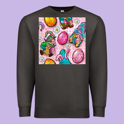 Easter Gnomies Seamless Pattern Premium Sweatshirt Designed By Bundleandbundleshop
