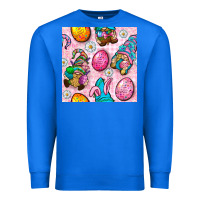 True Royal Easter Gnomies Seamless Pattern Premium Sweatshirt - BundleAndBundleShop