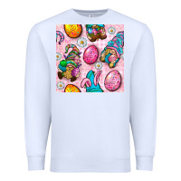 White Easter Gnomies Seamless Pattern Premium Sweatshirt - BundleAndBundleShop