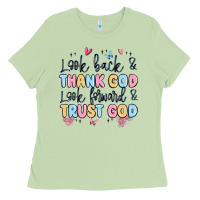 Matcha look back and thank god look forward and trust god Ladies Tee - MaliasSmallBusiness