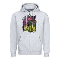 Heather Grey Rockin the mom Mother's Day Zipper Hoodie - HowdyJamesFarm