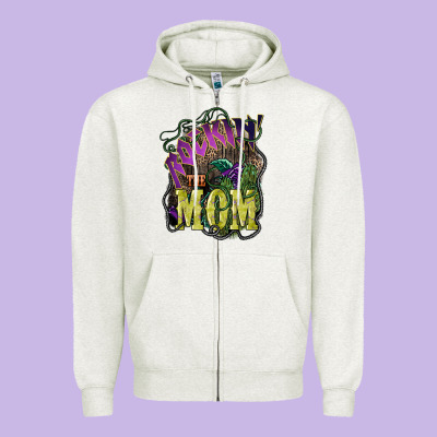 Rockin The Mom Mother's Day Zipper Hoodie Designed By Howdyjamesfarm