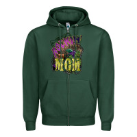 Sports Green Rockin the mom Mother's Day Zipper Hoodie - HowdyJamesFarm
