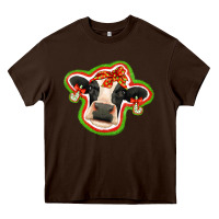 Chocolate Brown christmas heifer Heavy Core Tee - Jasminsmagicworld