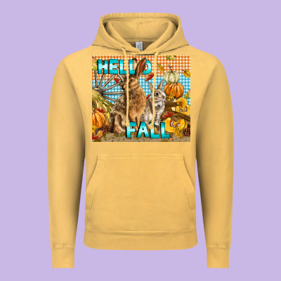 Hello Fall Vintage Hoodie Designed By Lillyallendesigns